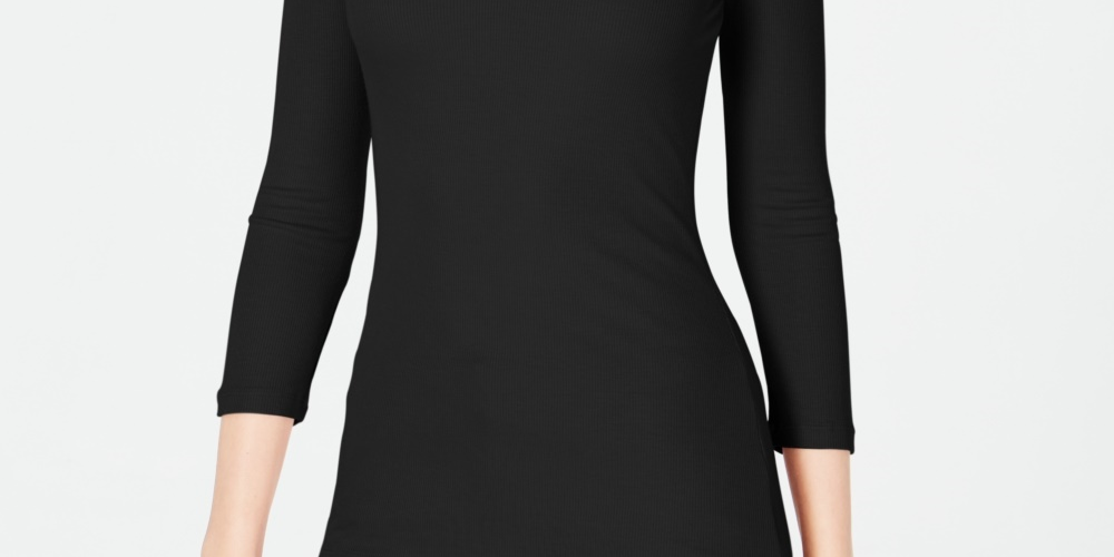 INC International Concepts Top feminino pequeno com decote em V, preto, tamanho pequeno pequeno