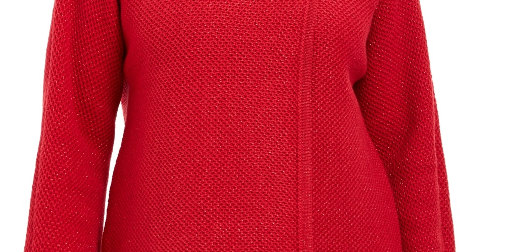 Blazer feminino com broche frontal cruzado JM Collection, vermelho, tamanho PS