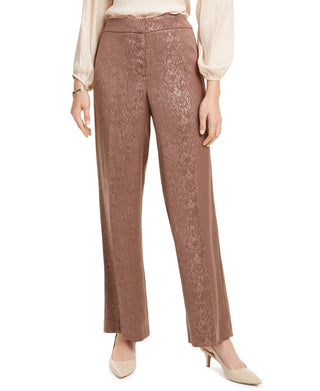 Alfani Women's Snake Embossed Wide Leg Pants Brown Size 8 Petite