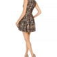 Vestido feminino Vince Camuto com ajuste e fenda brocado marrom, tamanho 14