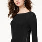 Suéter túnica feminino de malha waffle com zíper lateral, preto, tamanho pequeno, extragrande, da INC International Concepts