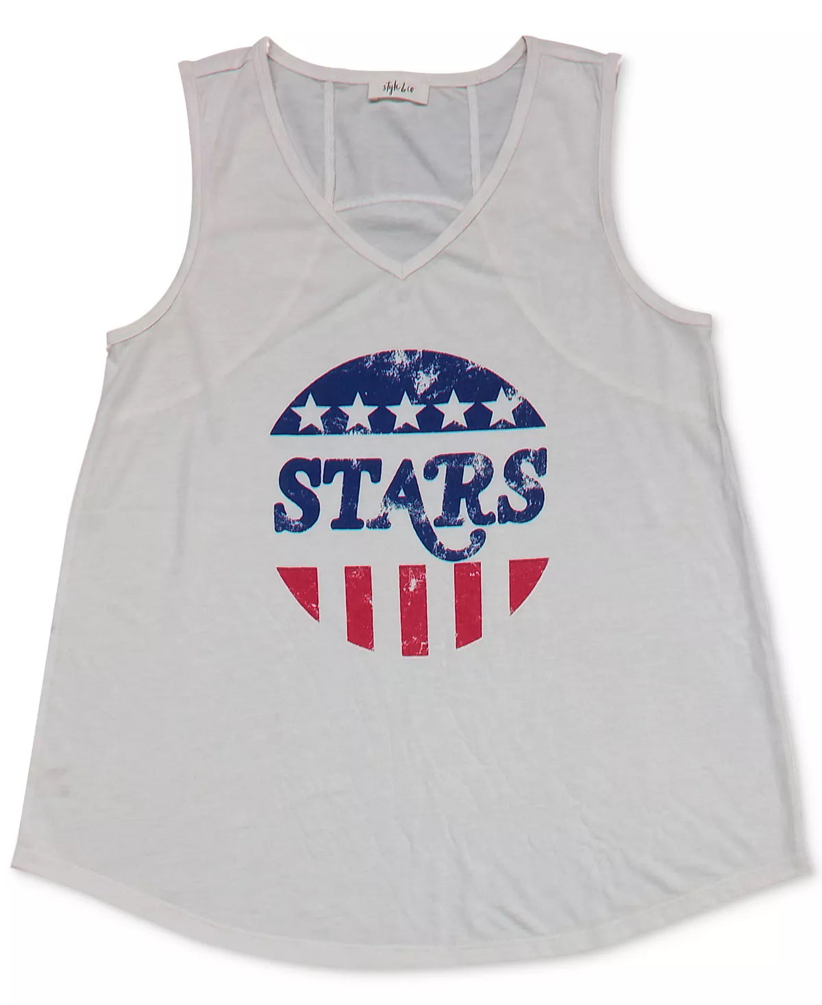 Blusa de malha feminina Style &amp; Co com estampa de estrelas, bege, tamanho X-S