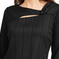 Top Alfani Feminino Petite Solid com Decote Redondo Preto Tamanho Petite Pequeno