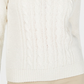 Karen Scott Suéter feminino de tricô trançado pequeno, branco, tamanho PL