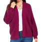 Cardigan feminino de malha grossa com abertura frontal, roxo brilhante, tamanho XX-G, da Style &amp; Co
