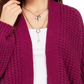 Cardigan feminino de malha grossa com abertura frontal, roxo brilhante, tamanho XX-G, da Style &amp; Co