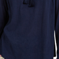 Charter Club Blusa de linho feminina com ilhós e gravata borla, azul, tamanho médio
