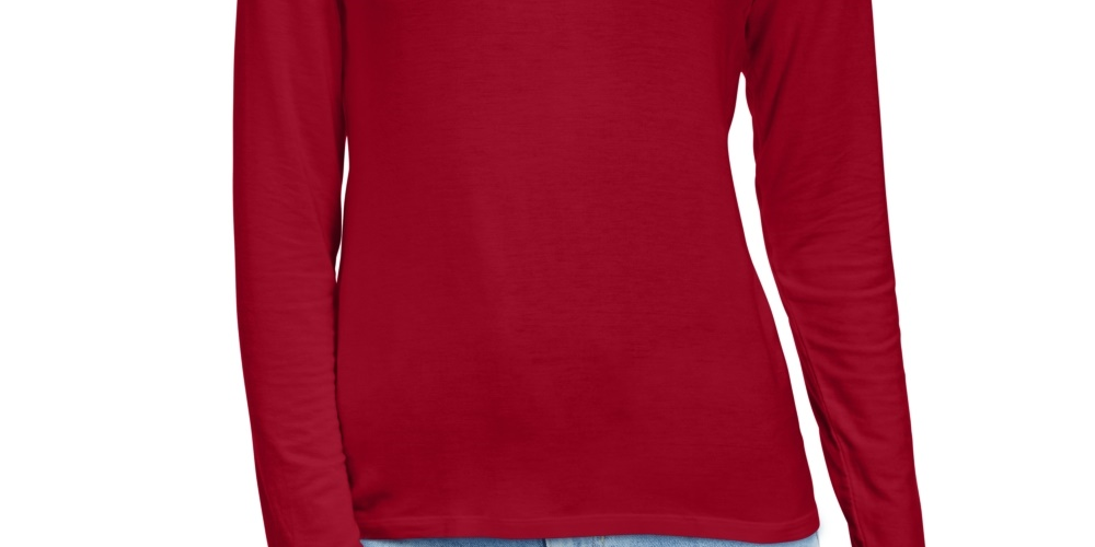 Blusa feminina pequena com gola falsa estilo &amp; co, vermelha, tamanho PL