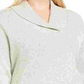 Karen Scott Suéter Feminino Plus Size de Algodão Marmorizado com Gola Xale Cinza Tamanho 0X