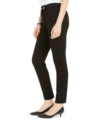 Calça skinny feminina Alfani com aba estendida, preta, tamanho 8, pequena