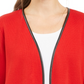 Cardigan feminino Charter Club Milano de algodão com frente aberta, vermelho, tamanho grande