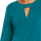 Blusa feminina Charter Club com manga sino e decote em V, verde, tamanho XX-G