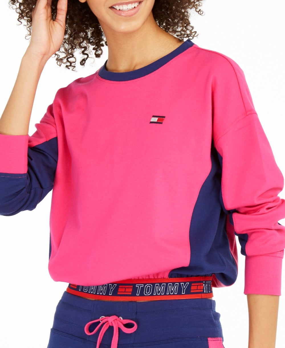Tommy Hilfiger Sport Colorblocked Cropped Top Feminino Rosa Tamanho XX-G