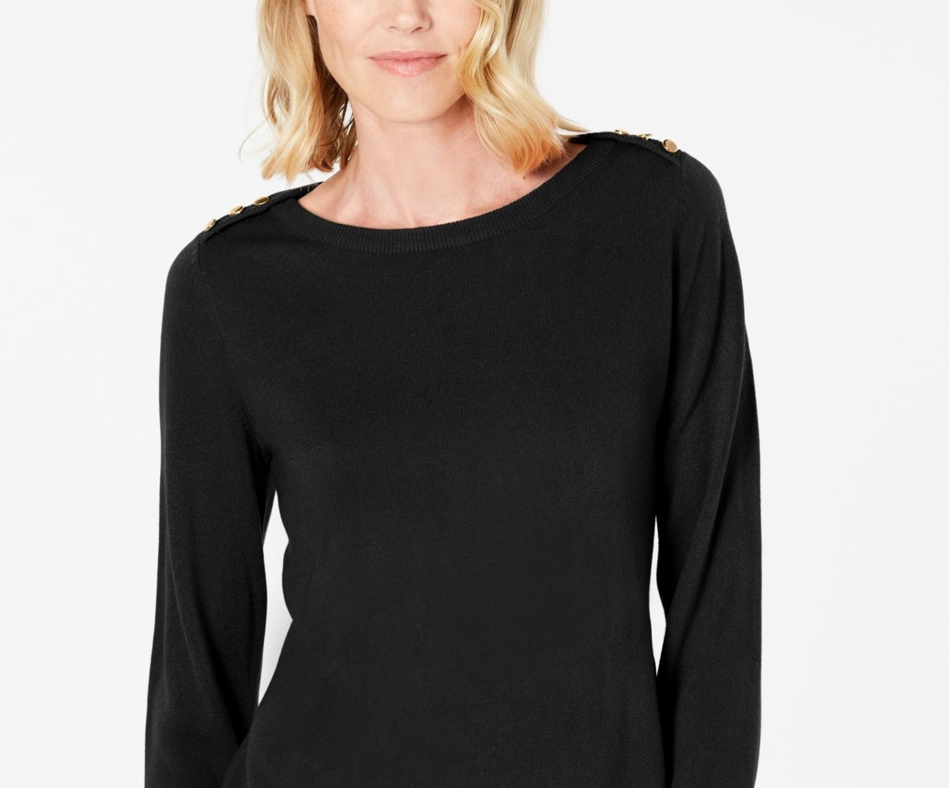 Karen Scott Suéter Feminino Gola Canoa Manga Longa Preto Tamanho Pequeno