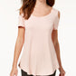 Camiseta feminina JM Collection com ombros descobertos e alças finas, laranja, tamanho pequeno