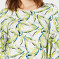 Blusa feminina Alfani com estampa de manga sino, branca, tamanho P