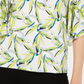 Blusa feminina Alfani com estampa de manga sino, branca, tamanho P