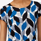 Camiseta feminina Alfani estampada com bainha redonda, tamanho azul - PS