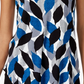 Camiseta feminina Alfani estampada com bainha redonda, tamanho azul - PS