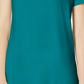 Camiseta feminina JM Collection com ombros descobertos e mangas curtas, azul, tamanho grande