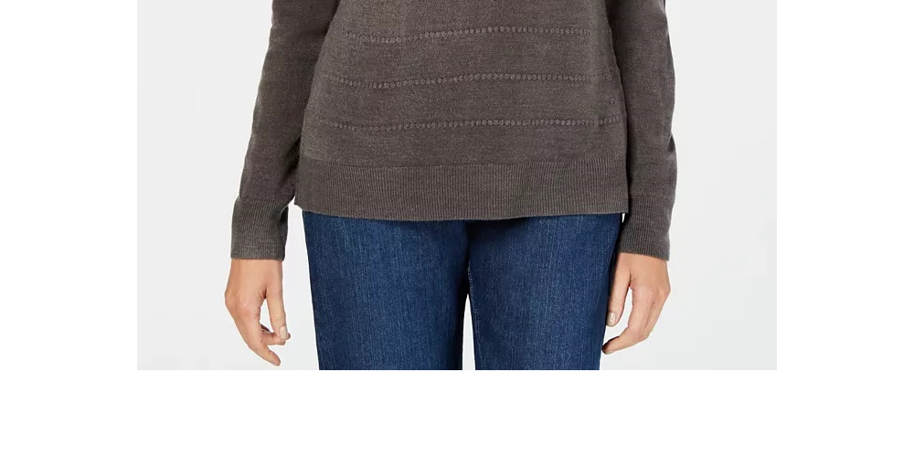Karen Scott Blusa Feminina Roxa com Canelado e Manga Longa Tamanho Pequeno P