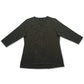 JM Collection Blusa feminina bordada com decote em V, cinza, tamanho X-G