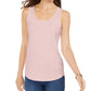 Regata feminina Charter Club Supima Cotton com decote redondo, rosa, tamanho X-S