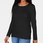 Karen Scott Blusa Feminina Decote Redondo Com Acabamento Em Cetim Preto Tamanho P
