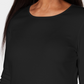 Karen Scott Blusa Feminina Decote Redondo Com Acabamento Em Cetim Preto Tamanho P