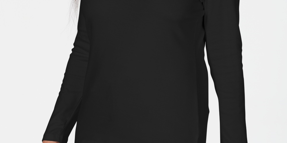 Karen Scott Blusa Feminina Decote Redondo Com Acabamento Em Cetim Preto Tamanho P