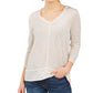 Top feminino com decote em V estilo &amp; co, rosa, tamanho grande