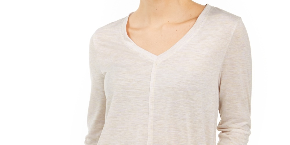 Top feminino com decote em V estilo &amp; co, rosa, tamanho grande