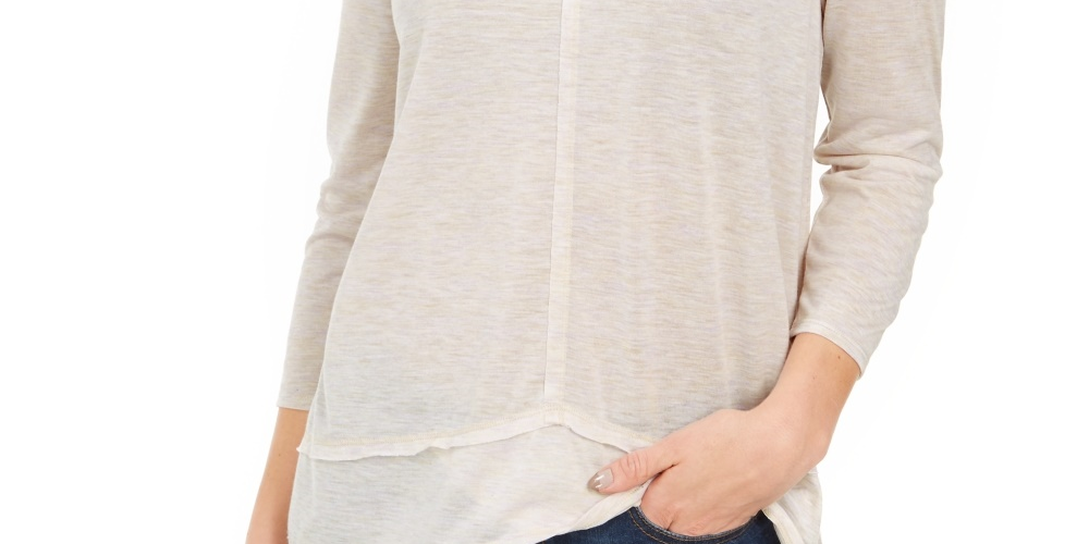 Top feminino com decote em V estilo &amp; co, rosa, tamanho grande