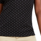 Camiseta feminina Karen Scott com estampa de bolinhas, preta, tamanho médio