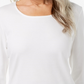 Blusa feminina Karen Scott com decote redondo, tamanho regular e pequeno, branca, tamanho XX-G