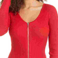 Vestido de coquetel curto com decote em V e manga comprida feminino Planet Gold, tamanho grande, vermelho
