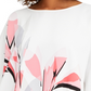 Blusa feminina Alfani com estampa e amarração lateral, branca, tamanho P