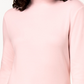Karen Scott Blusa feminina pequena de algodão com gola alta e manga comprida, rosa, tamanho P