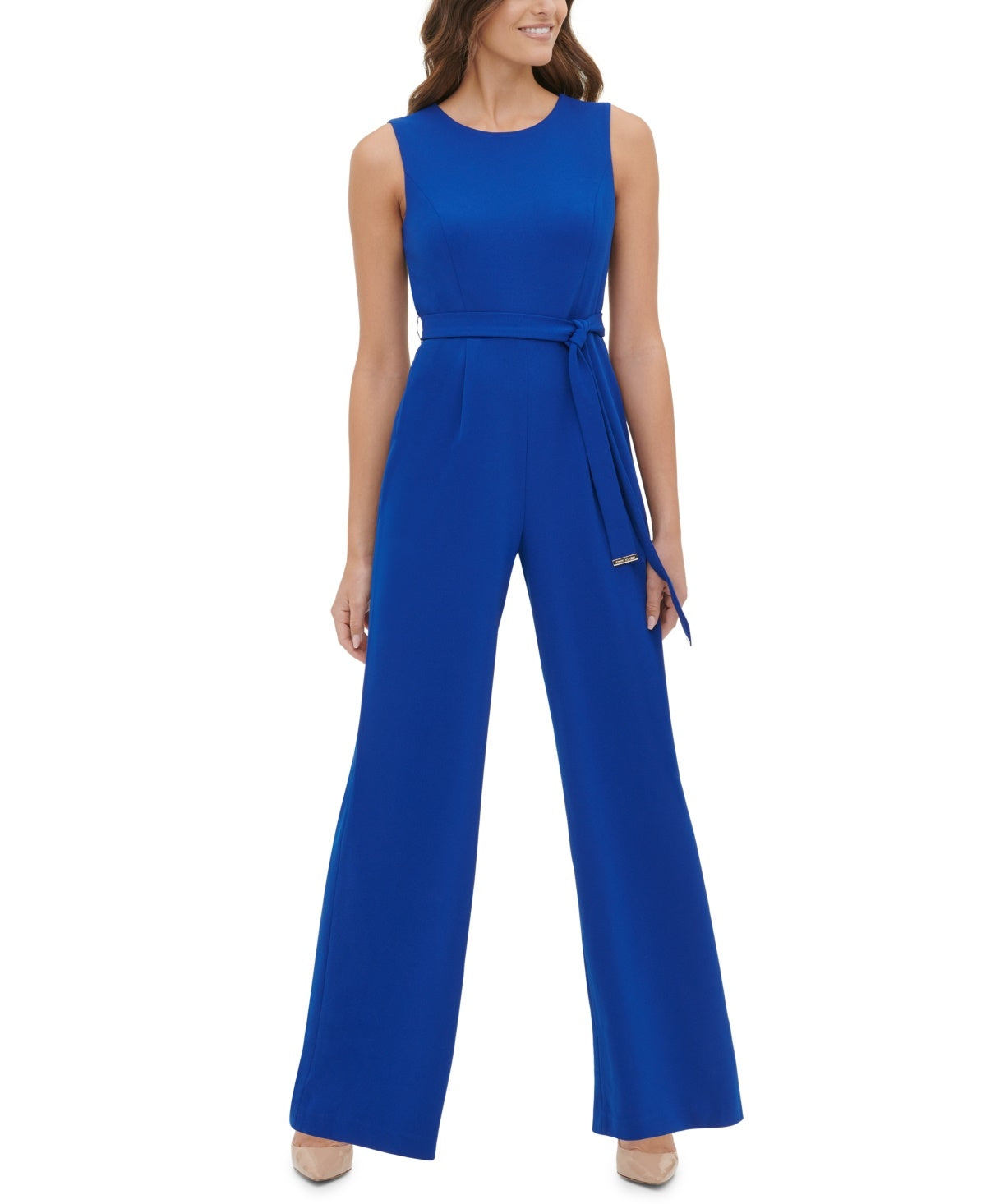 Macacão Tommy Hilfiger Feminino Crepe com Cinto Azul Tamanho 8