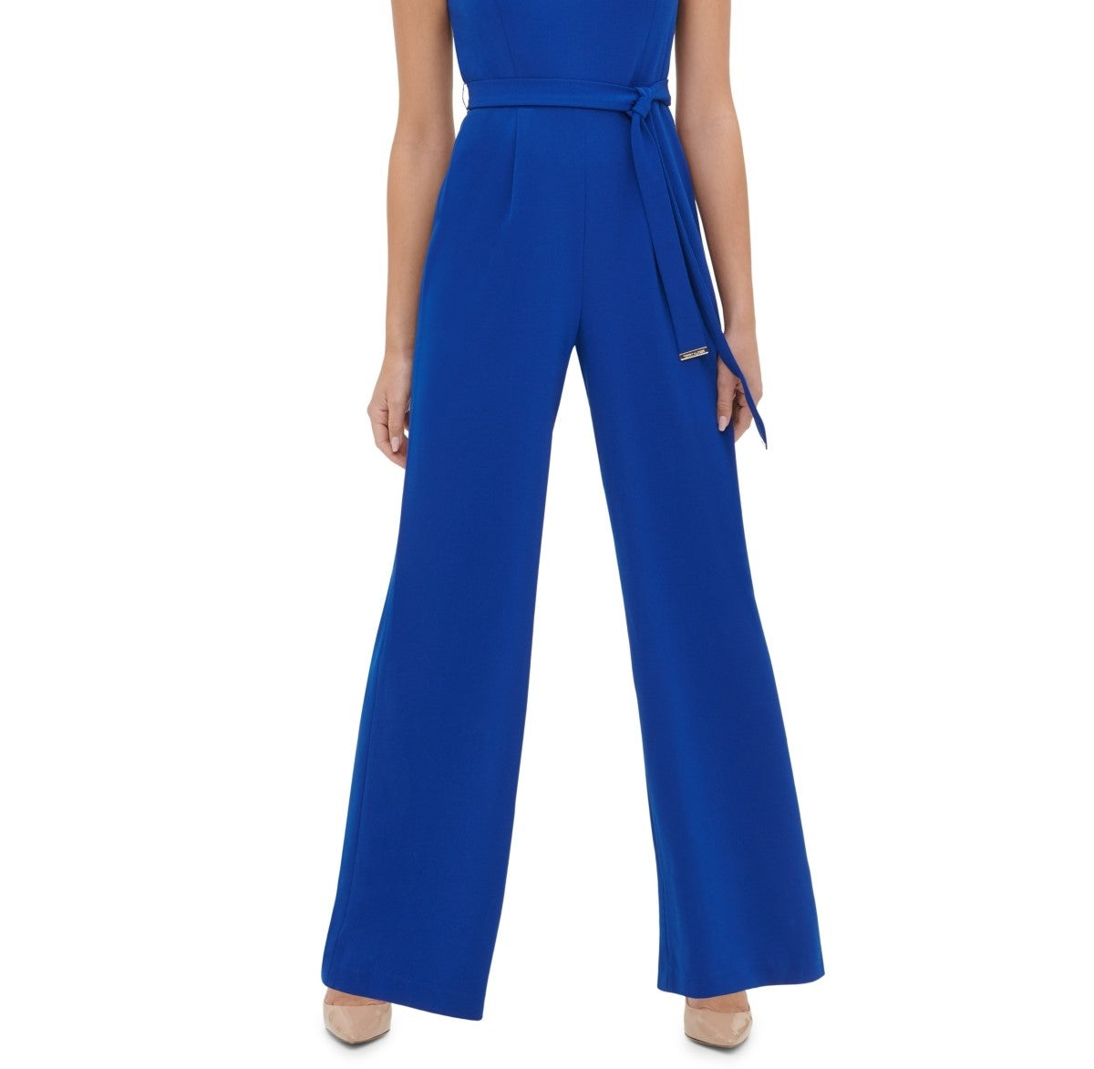 Macacão Tommy Hilfiger Feminino Crepe com Cinto Azul Tamanho 8