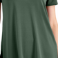 JM Collection Top feminino com bainha em lenço e anel, verde, tamanho grande