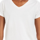 Camiseta feminina estilo &amp; co com decote em V e estampa Burnout, branca, tamanho médio