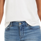Camiseta feminina estilo &amp; co com decote em V e estampa Burnout, branca, tamanho médio