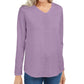 Karen Scott Suéter Feminino de Tricô com Cabo de Algodão Roxo Tamanho Grande