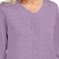 Karen Scott Suéter Feminino de Tricô com Cabo de Algodão Roxo Tamanho Grande