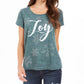 Camiseta feminina com estampa gráfica Joy da Style &amp; Co, verde, tamanho pequeno, extragrande