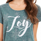 Camiseta feminina com estampa gráfica Joy da Style &amp; Co, verde, tamanho pequeno, extragrande