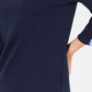 Karen Scott Top feminino pequeno com acabamento estampado, tamanho azul marinho pequeno