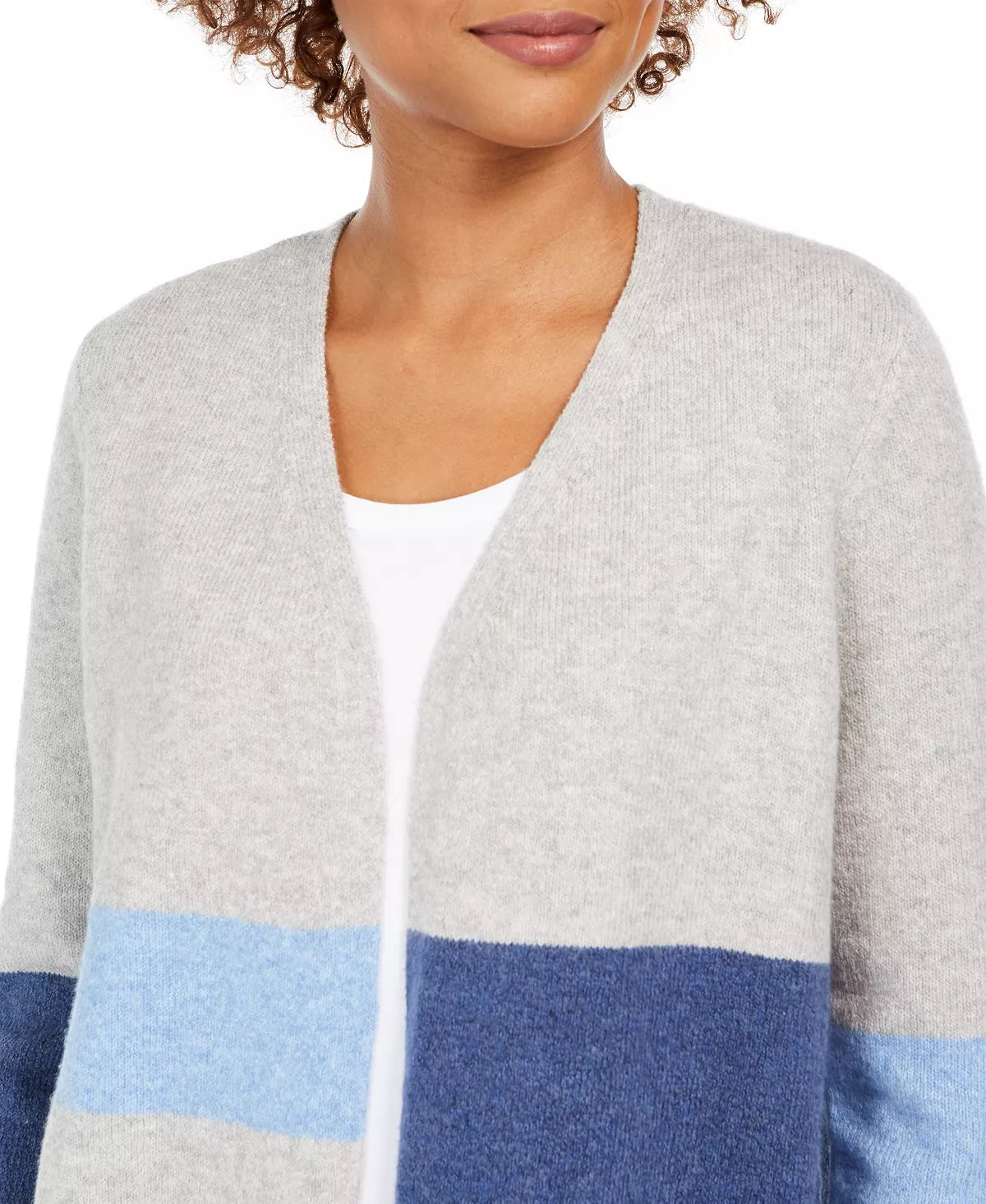 Cardigan de malha feminino com blocos de cores Charter Club, tamanho XX-G