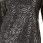 JM Collection Top Feminino Estampado em Jacquard Metálico Preto Tamanho Pequeno Médio